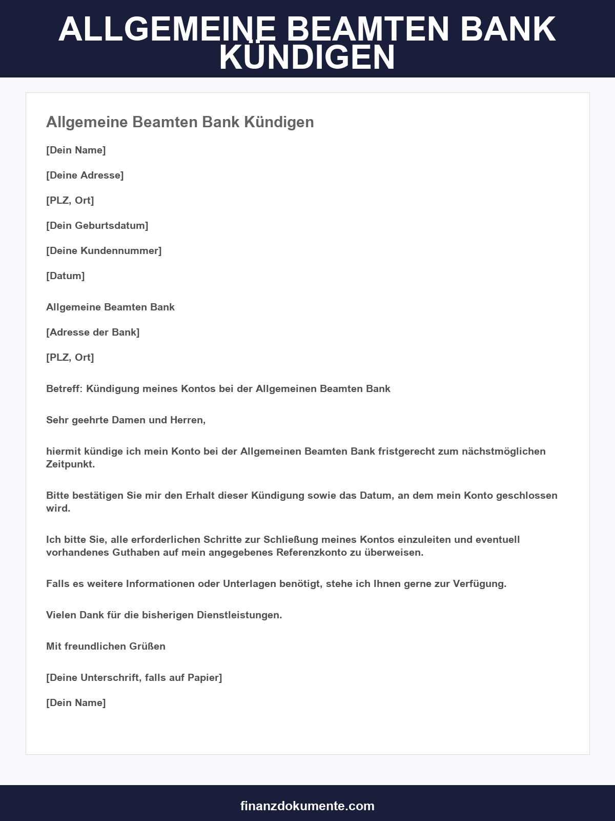 Allgemeine Beamten Bank Kündigen