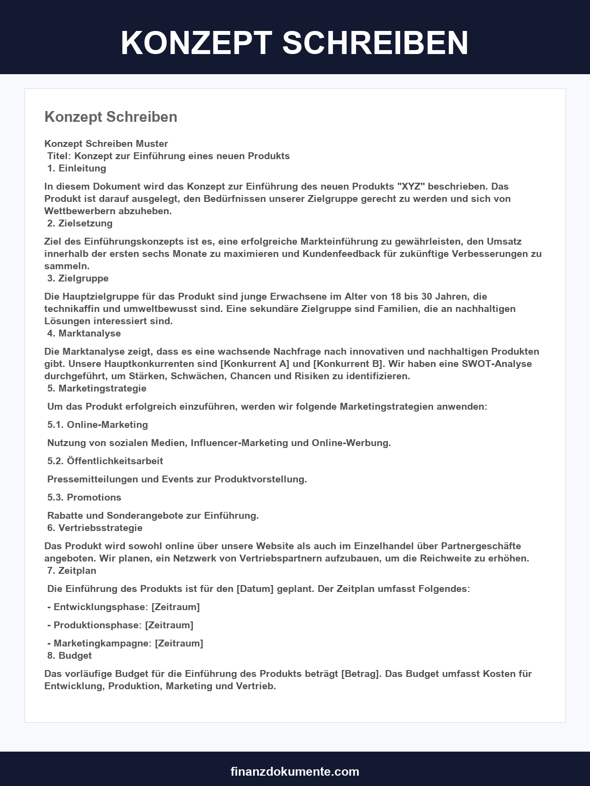 Konzept Schreiben Beispiel