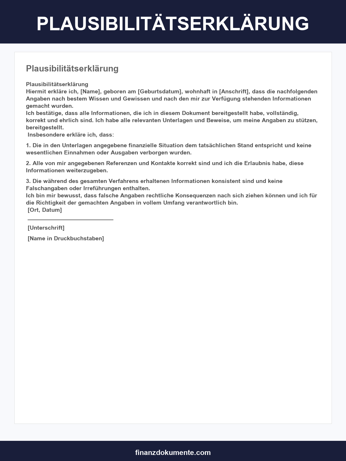 Plausibilitätserklärung